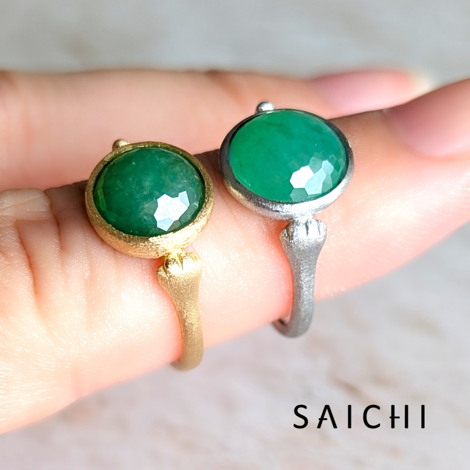 注目ブランド リング 翡翠 Cat K18PG | JEWELRY SAICHI アクセサリー