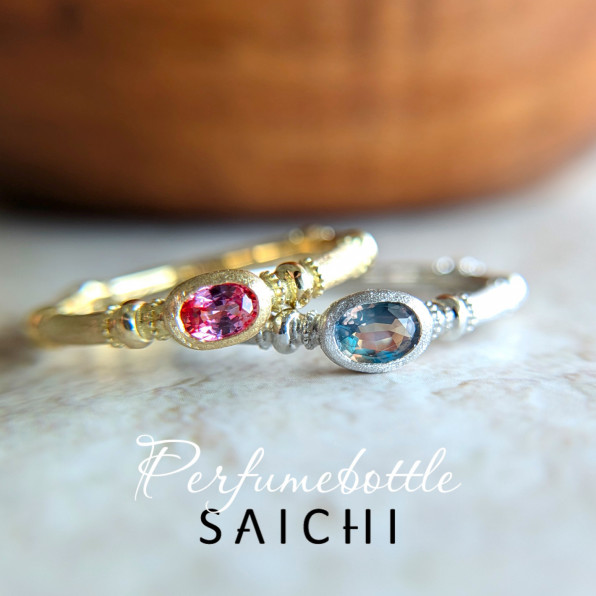 K18 Perfumebottle パパラチアサファイア リング | SAICHI JEWELRY
