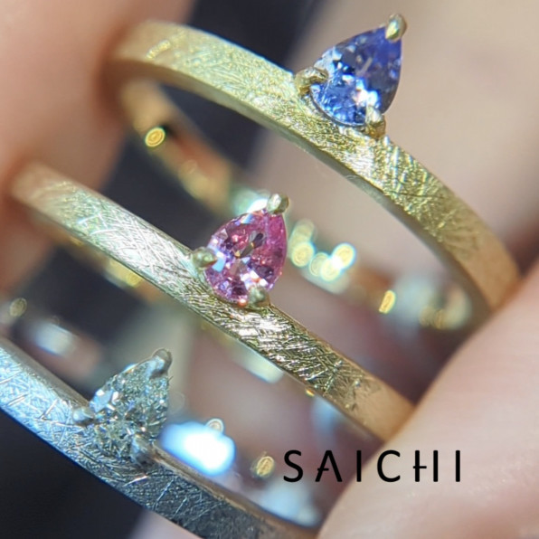 K18 Candle パパラチアサファイア リング | SAICHI JEWELRY