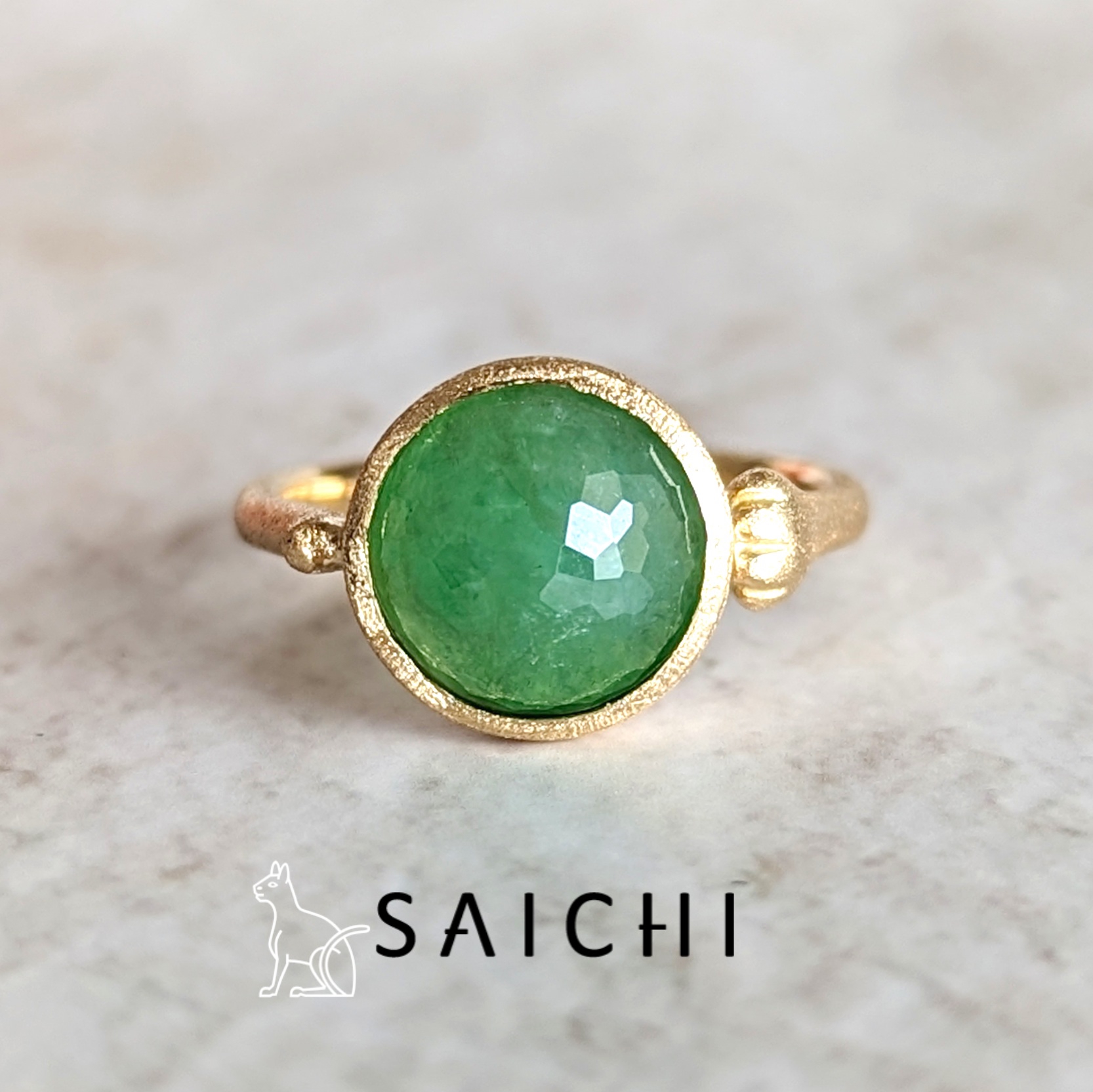 K18 Cat 翡翠 リング | SAICHI JEWELRY