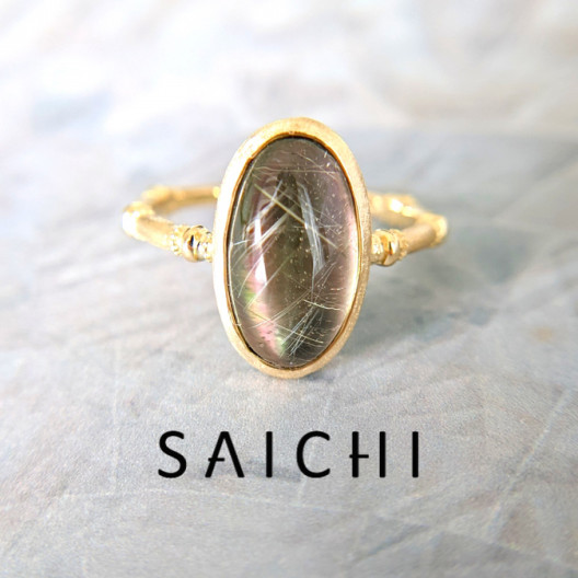 K18 Aurora 黒蝶貝×ルチルクォーツ リング | SAICHI JEWELRY