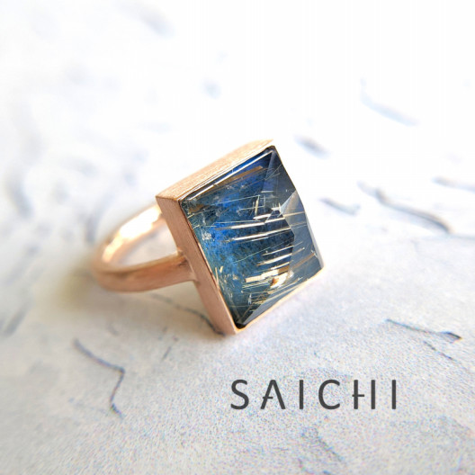 K18PG ルチルクォーツ×ラピスラズリ リング | SAICHI JEWELRY