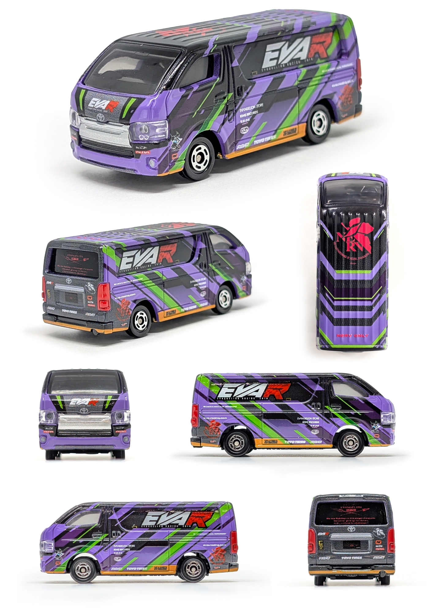 2台セット　エヴァRT初号機 AMG GT3&ハイエース GOODS] トミカよりエヴァンゲリオンレーシング 「エヴァRT初号機