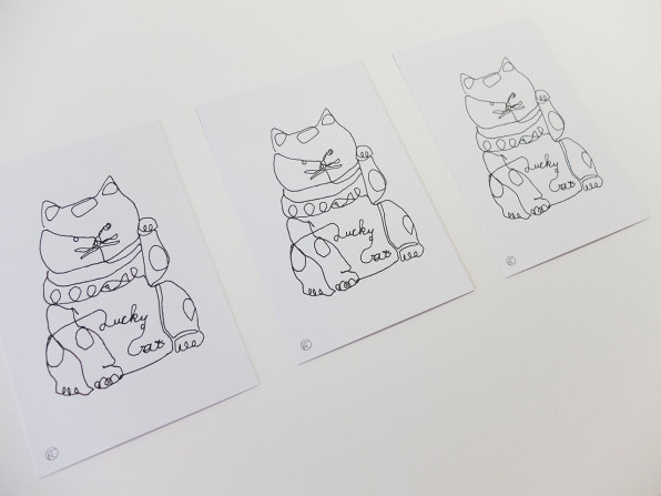 生活芸術 一筆書きの招き猫ポストカード Reiko Takeshima 生活芸術 一筆書きの招き猫ポストカード Reiko Takeshima
