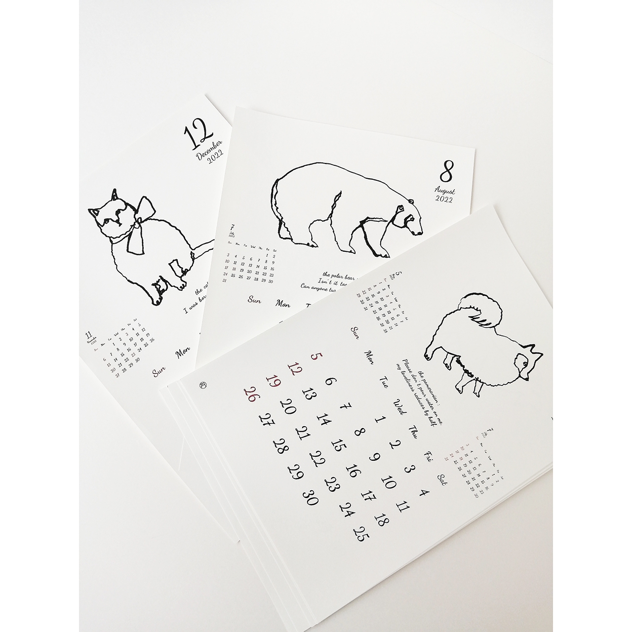 生活芸術］一筆書きのカレンダー2022 | reiko takeshima