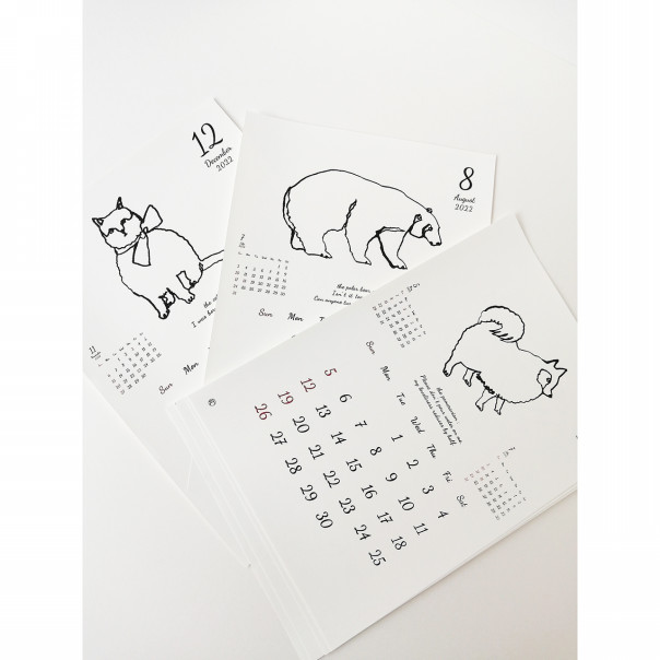 生活芸術 一筆書きのカレンダー22 Reiko Takeshima