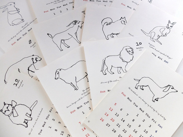 一筆書きの動物カレンダー21 Reiko Takeshima
