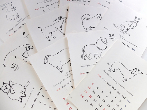生活芸術 一筆書きの動物カレンダー21 Reiko Takeshima