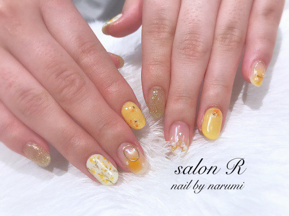 ミモザ 春ネイル Salon R 千舟店