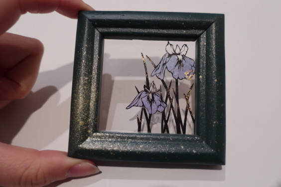 ミニ原画 菖蒲 3500円 送料込み 切り絵作家 金平糖
