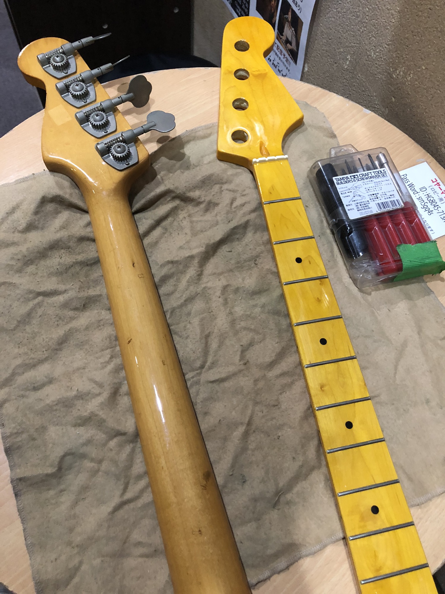 ベース ネック交換&回路作成 エレキベースネック ベースネック