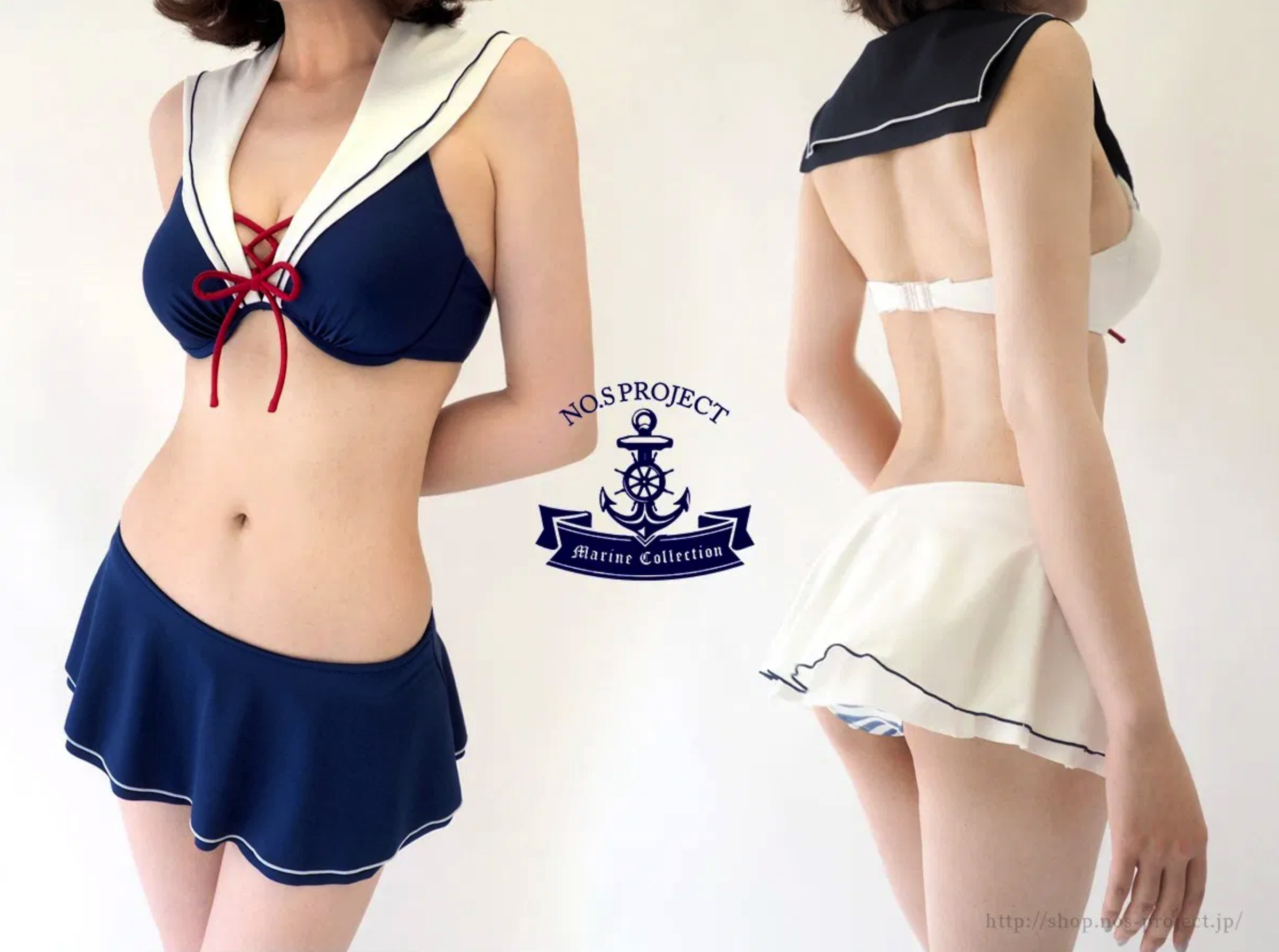NO.SPROJECT セーラービーチウェア 白セーラー×紺スカート-