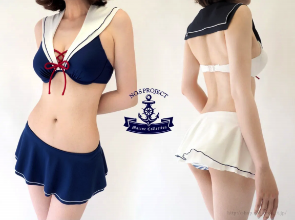 NO.S PROJECT セーラービキニ ホワイト 第2次受注】【DOLK×NO.S PROJECT】セーラービーチウェア：ビキニ
