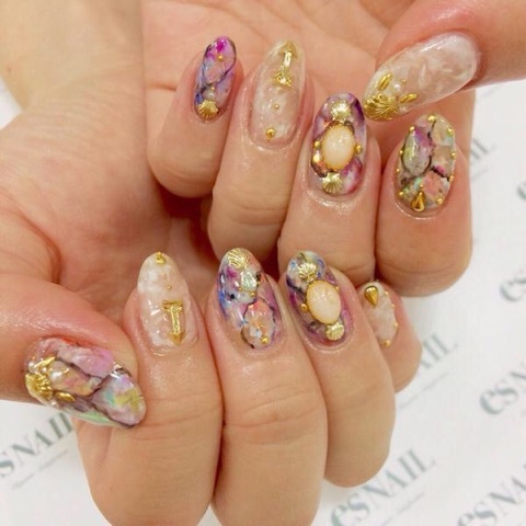 エキゾチックなオパールネイル Esnail