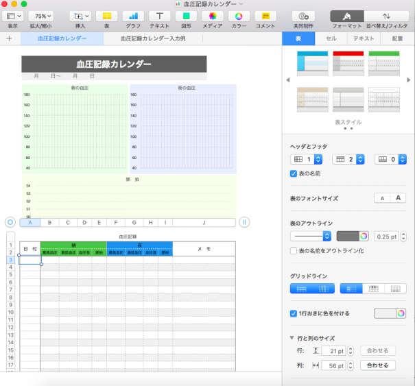 血圧記録カレンダーをリニューアルしました Why Not さぁやってみよう