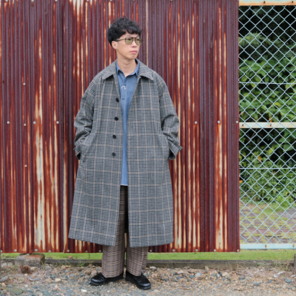 INTERIM インテリム TWEED BELTED OVER COAT INTERIM インテリム TWEED BELTED OVER COAT