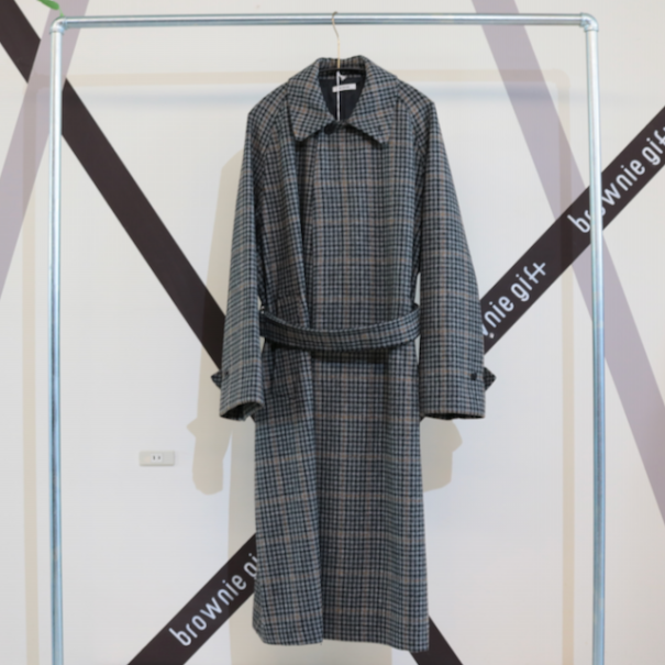 INTĒRIM・HYPER BIG LOVAT KIRK TWEED SINGLE RAGLAN BELTED