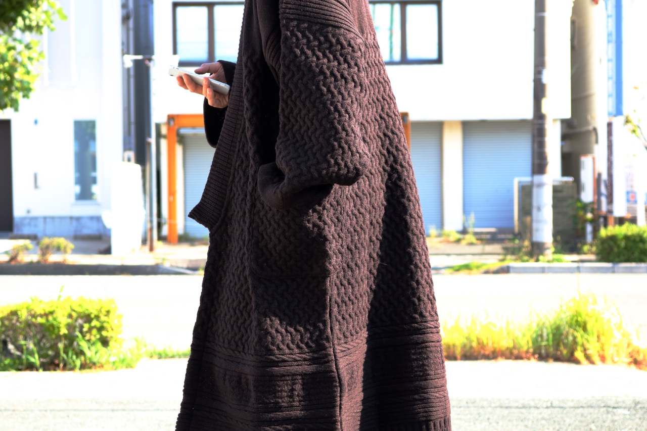 YASHIKI Tsukimi Knit Coat(BROWN)