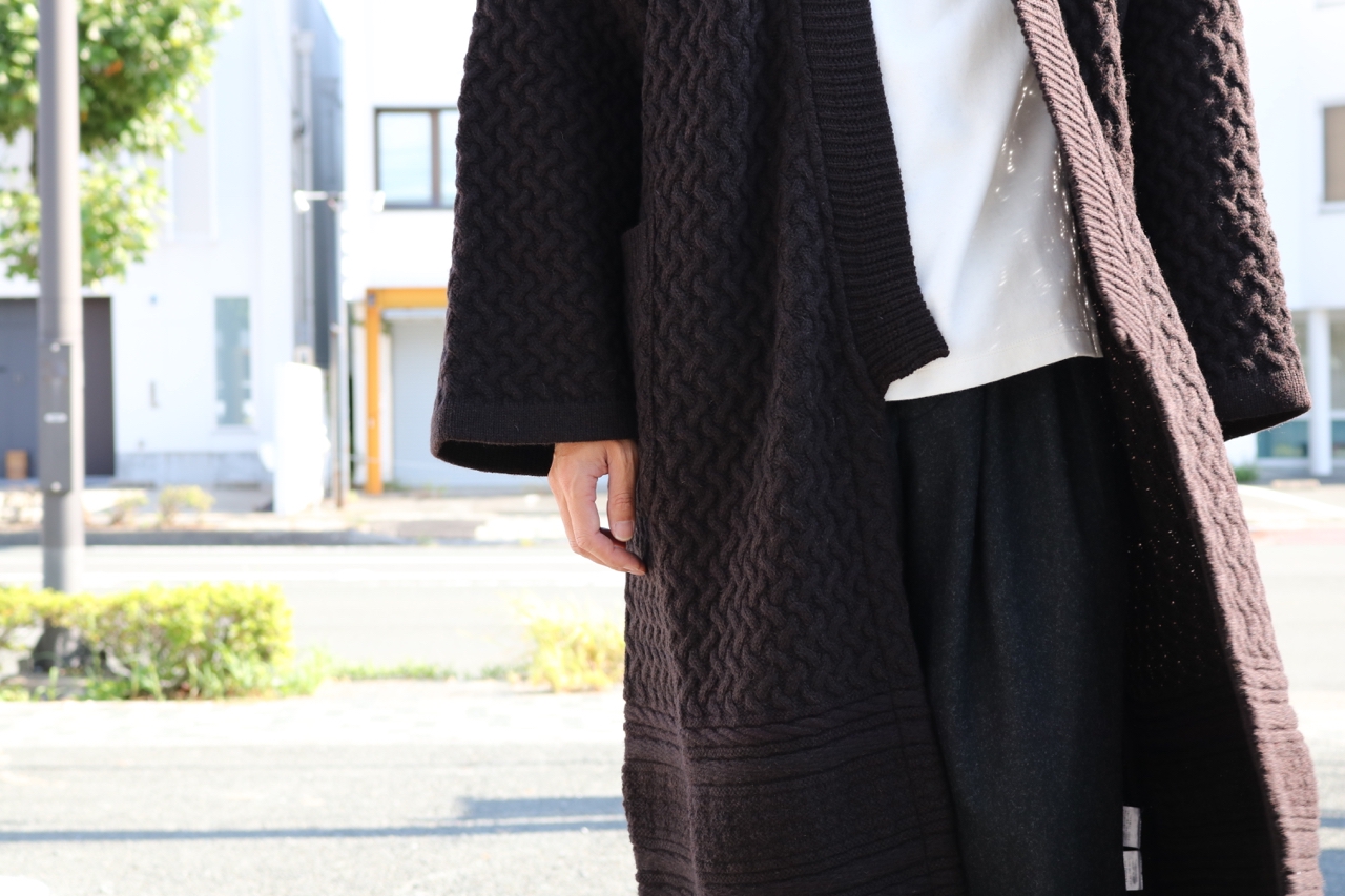 YASHIKI Tsukimi Knit Coat(BROWN)