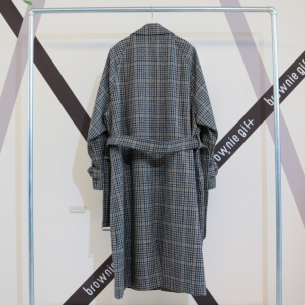 INTĒRIM・HYPER BIG LOVAT KIRK TWEED SINGLE RAGLAN BELTED OVER COAT