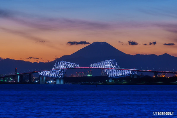 東京ゲートブリッジと富士山 あの場所で見た風景