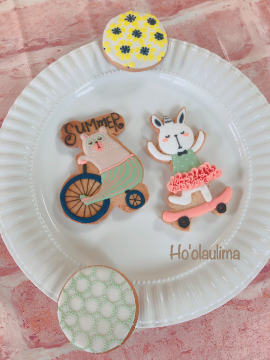 夏の北欧風クッキー Ho Olaulima ﾎｵﾗｳﾘﾏ アイシングクッキー教室