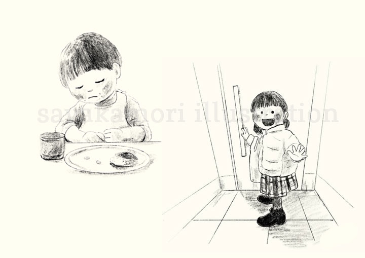 鉛筆ドローイング(子ども) | イラストレーター森さやかホームページ