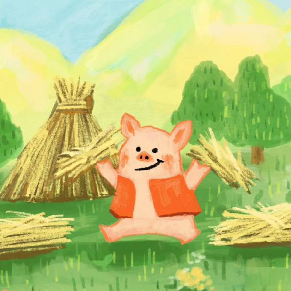 3びきのこぶた Sayakamori Illustration