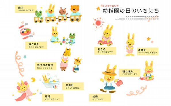ウサギの女の子の一日 Sayakamori Illustration