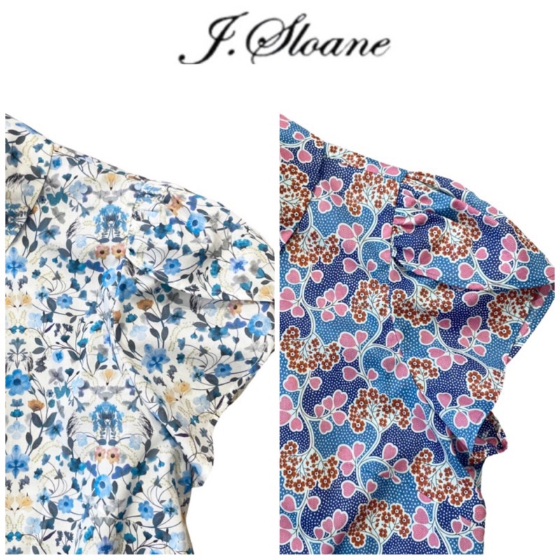 美品 ジェイスローアン リバティ柄チューリップスリーブブラウス 花柄 M J.sloane - チューリップスリーブ ブラウス（リバティ