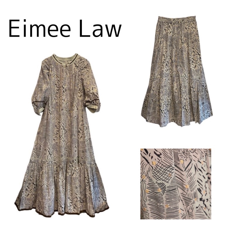 新品タグ付き】Eimee Law花柄ストライプティアードブラウスワンピースM